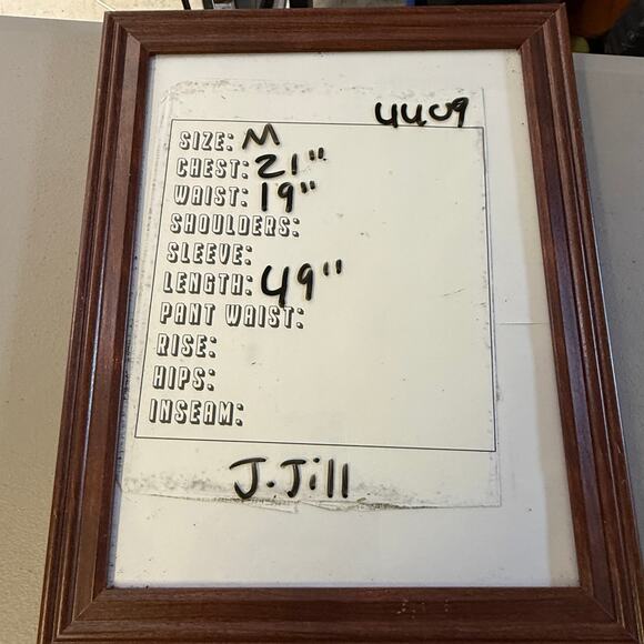 J.Jill Purple Seamed Linen Blend Puff Sleeve Midi Dress Caftan Medium Lagenlook - Picture 7 of 7